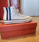 NEW Converse Off-White Chuck 70 Archival Stripes High Top Sneakers MEN