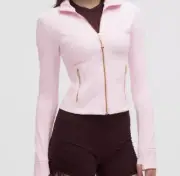 lULULEMON DEFINE CROPPED JACKET NULU~Pink Organza Gold Gold~0~2~4~6~8~10~12~14~