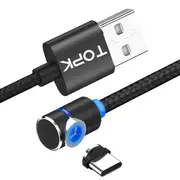 L-Line 90 Degree Angle Type C LED Magnetic Braided Fast Charging Data Cable 1M For Phone Tablet