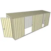 Build-A-Shed 1.2 x 5.2 x 2.0m Tunnel Shed Tunnel Hinged Door with 3 Sliding Side Doors - Cream