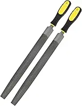 uxcell 2-Pack Half-Round Metal File 12 Inch, High Carbon Steel File Diamond File Hand File W PVC Grip Handle for Wood/Metal/Ceramic/Glass/Stone/Jewelry/Tile/Model/DIY/Sharpening File