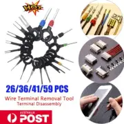59Pcs Set Pin Ejector Wire Kit Extractor Auto Terminal Removal Connector Tool &&