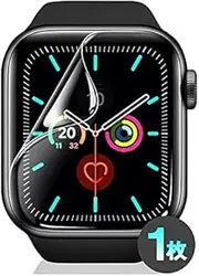 Apple Watch Series 4, Installation Guide Included, Protective Film, LCD Protection, Ultra-Thin, Series 5 4 3, Full Fit, Fingerprint Resistant, TPU, Fingerprint Resistant, Prevents Bubbles from Disappearing, 1.7 inches (44 mm)