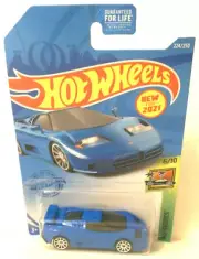 2021 HOT WHEELS 1:64 HW EXOTICS 6/10 FRENCH BLUE '94 BUGATTI EB110 SS 224/250