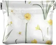 [FRODOTGV] Unique Daffodil Women Men Leather Coin Purses Fancy Mini Card Holder Wallet for Women Boys Girls, Unique Daffodil, 4.33"(L) x 3.74"(W) x 0.39"(H), Classic