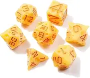 Viridian Nacho Cheese DND TTRPG 7 Piece Polyhedral Resin Dice Set