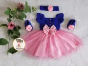 Newborn Baby girl 9-12 Month Party frock Crochet Mix Fashion Party Costume Shoes