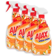 4x Ajax 475ml Spray n Wipe Divine Blends Grease/Stain Cleaner Spray ORNG Blossom
