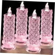Rose Shadow LED Flameless Candles, 4PCS Romantic Battery Operated Candles Led