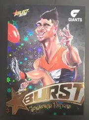 2018 AFL SELECT FOOTY STARS BLACK STARBURST JONATHON PATTON GWS