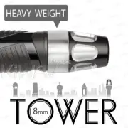 KiWAV Pair Silver Tower Aluminum Bar End weight with Silver Base for Kymco