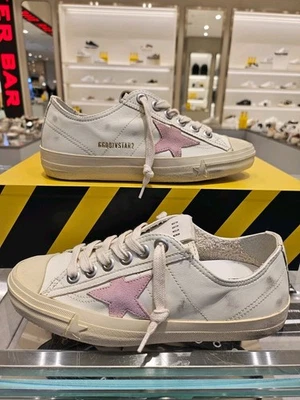 Golden Goose V-Star2 Beige Pink Sneakers Women Shoes 100% Authentic
