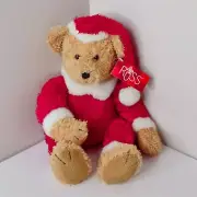 Russ plush Teddy Bear Dickens Christmas holiday Santa Claus outfit 15"
