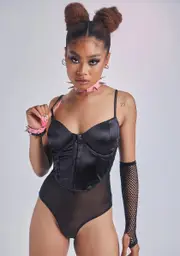 Posh Prodigy Satin Corset Bodysuit