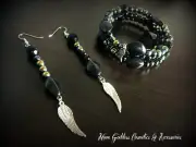Handmade Sun Goddess Wrap Bracelet & Earrings Matching Set
