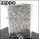 【ZIPPO】日系~唐草雕花電鑄板貼片加工打火機(銀貼片K-8款)