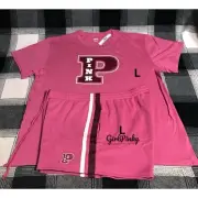 VS PINK RED VIOLET SHORTS & OVERSIZED SHORT SLEEVED TEE SET SIZE LARGE