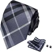 [GerRit] Men's Neckties Men's Tie Set Formal Business Tie With Cufflinks And Pocket Square Towel Set for Business Wedding