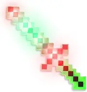 Fun Central LED Light Up Pixel 8-Bit Toy Sword for Kids - Green