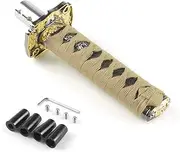 Tasan Racing Samurai Sword Style Gear Shift Knob Katana Shift Lever for Manual Cars Most Automatic Cars Gold+Black