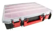 RS Pro RACK CASE ORGANISER 91x416x336mm 24-Compartment Polypropylene Black & Red