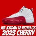 【NIKE 耐吉】休閒鞋 AIR JORDAN 12 RETRO CHERRY 2023 GS 櫻桃 紅白 大童 女鞋 153265-116