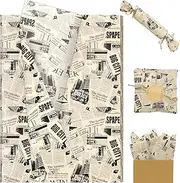 100 Sheet Retro Newspaper Tissue Paper, 20x14in Old Newsprint Gift Wrapping Paper Retro Kraft Magazine Art Craft Tissue for Mother's Day Birthday Wedding Party Supplies