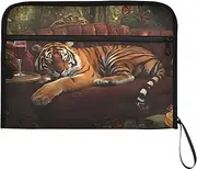 YMXFXP Expandable Filing Folder Big Cat Sofa Wine, 13-Pocket Funny Cute Design with Sticky Labels, A4 Letter Size Document Organizer for Office, School, Boys, Girls