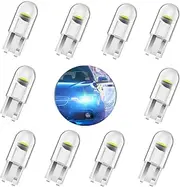 Yeanifeana 10 Pack T10 W5W LED Car Bulb, Super Bright 6000K White COB Wedge Bulbs for License Plate, Dome & Dash Lights, Universal Fit Cars, Trucks & SUVs (White)