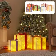 Lighted Christmas Boxes Christmas LED Light 3 pcs 64 LEDs Warm White vidaXL