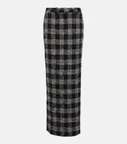 [Alessandra Rich] Alessandra Rich Checked lurex wool maxi skirt AU 8 black