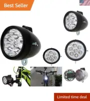 Stylish Retro Bicycle Front Light Lamp - 7 Bright LEDs & Easy On/Off Switch