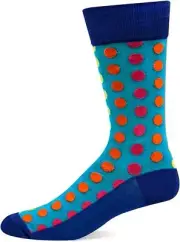 Hotsox Mens Ombre Dots Slack Socks, Blue, 1 Pair, Mens Shoe 6-12.5