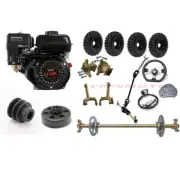 Full 740mm Rear Axle Kit Steering Wheel Engine Motor Tie Rod Tyre for Go Kart AU