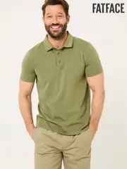 FatFace Stoke Light Green Short Sleeve Polo Shirt (AB4066) | $68