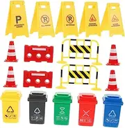 CIYODO Realistic Traffic Sign Models for Boys and Girls 1 Set Street Roadblock Toys Educational Playset