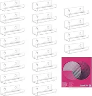 Vinyl Record Shelf Wall Mount 20 Pack,Vinyl record holder CD Rack,Record Wall Display,Clear Acrylic Record Shelf,Album Record Holder Display,4 inch