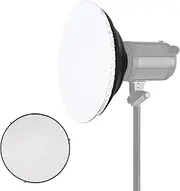 AKLOSIPY 41.2cm/16in Studio Photography Reflector Beauty Dish Diffuser with Grid & Soft Cloth for Mount Strobe Light, and Versatile. (Silver Internal Surface)
