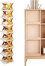 Narrow Shoe Storage, Tall Folding Shelf Slipper Organizer, Multi Functional Standing Sneaker Holder Shelf Organizer for Corner Bathroom RV Entryway Closet