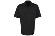 Premier Mens Short Sleeve Pilot Plain Work Shirt (Black) - UTRW1086