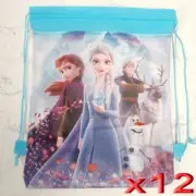 12pc Wholesale Kids Girls Frozen Drawstring Backpack Party Showbag Packing Bags