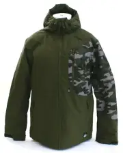 O'Neill Cue Green Camouflage Insulated Zip Front Hooded Snow Jacket Men's NWT