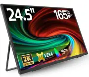 UPERFECT 24.5" 2K Monitor 165Hz 2560x1440 Portable for PS4/5 Xbox and Laptop