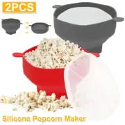 2Pcs Microwave Popcorn Maker Reusable Silicone Popcorn Popper with Lid and wepJG