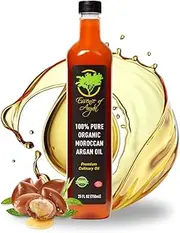 Essence of Argan Organic Moroccan Argan Oil for Cooking, Vegan Eco-Certified USDA-Approved Natural Argan Oil, Great Culinary Oil and Keto Dressing, 750 ml (26 oz)