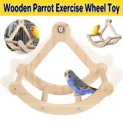 Parrot Swing Exercise Toy Wooden Rotating Wheel Pirate Ship Shape for Bird Cage