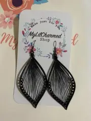 Handmade Leaf Shape Hollow Drop Earrings