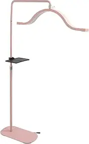 Half Moon Eyelash Floor Light, 29inch 45W 3200K‑5600K Facialist Moon Lamp, LED Half Moon Light Lash Tech with Holder, Dimmable Esthetician Light for Eyelash Skincare Tattoo,Pink