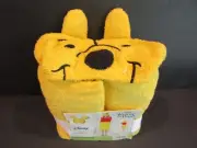 DISNEY Jumping Beans WINNE THE POOH Embroidered YELLOW Hooded Bath Towel 23"X50"