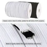 200Yds/Roll White Flat Elastic Fibre Cord Stretch String DIY Crafting Thread 6mm
